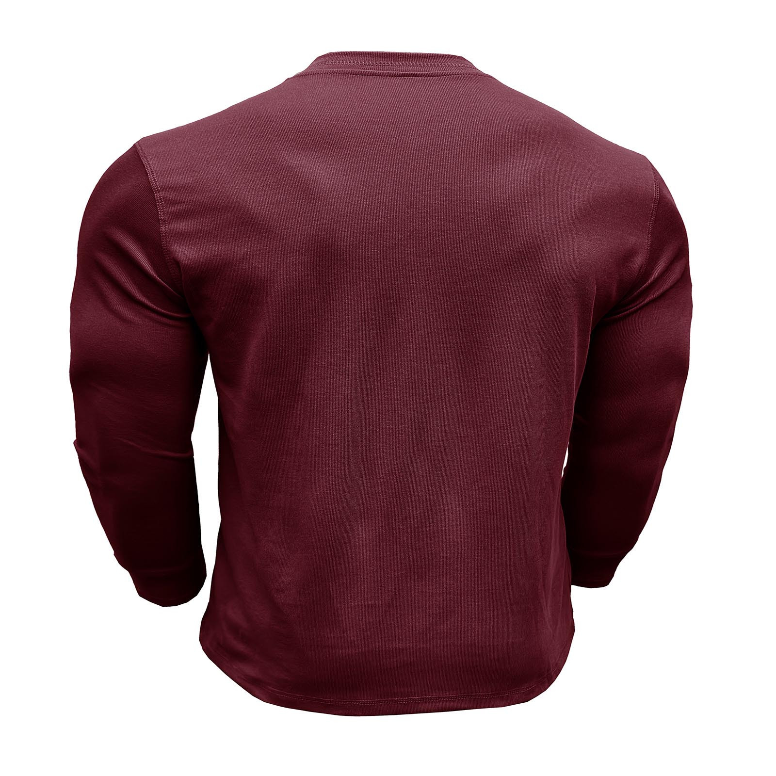 thumbnail image 5 of Camiseta de manga larga con botones y color liso para hombre, para otoño, mezcla de poliéster, cómoda e informal, varias tallas disponibles., 5 of 7